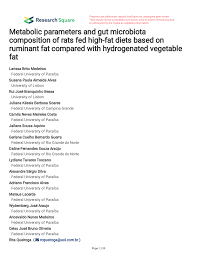 metabolic parameters and gut microbiota