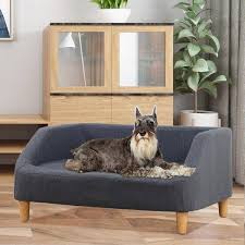 Extra Large Gray Linen Pet Sofa Dog Bed