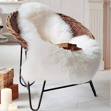 Soft Faux Fur Rug White Sheepskin Chair