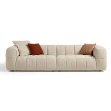 4 seater sofa cream velvet leathaire