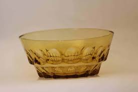 bowls salad set amber glass hazel