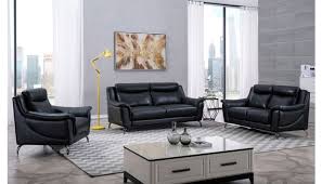 black leather living room sets united