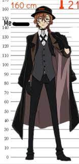 I just now realized, after looking up how tall he actually is, that I'm  shorter than Chuuya. He is 160 cm and I'm around 140 cm. : r/BungouStrayDogs