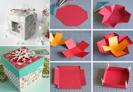 Bei uns erfahren sie, wie sie blumen aus papier und anderen materialien herstellen: Explosionsbox Basteln Zu Weihnachten Anleitung Fur Uberraschungsbox