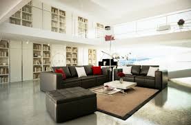 black white brown living room mezzanine