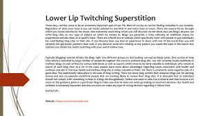 ppt lower lip twitching supersion