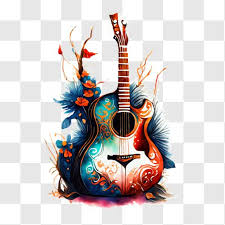 Colorful Fl Acoustic Guitar Png