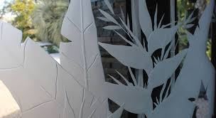 sandblasted glass etched