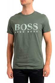 hugo boss men s t shirt rn green logo