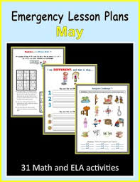 Sub Plans For May Emergency Lesson Plans