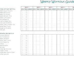 Exercise Training Program Template Weekly Employee Schedule