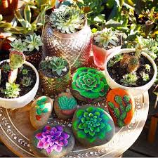 Painted Rocks That Look Like Succulents