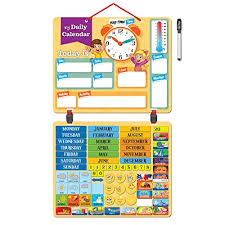 Kids Daily Calendar Magnetic Hang On Wall Or Fridge For Home Or School