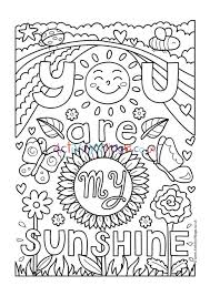 You are my sunshine, my only sunshine. You Are My Sunshine Colouring Page