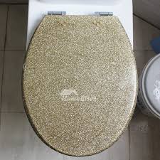 Gold Toilet Seat Glitter Resin