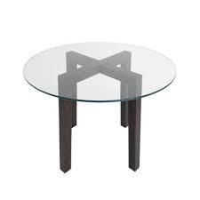 Round Wooden Dining Table With Glass