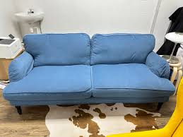 ikea stocksund sofa blue furniture
