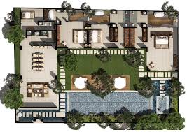 3 Bed Pool Villa Floor Plan Chandra Bali Villas