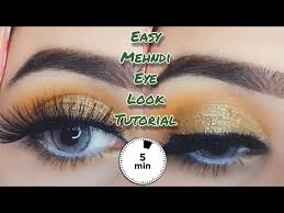 easy golden glitter eye makeup tutorial