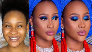 nigerian bridal makeup gele