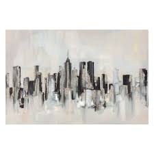 Embellished Cityscape Canvas Wall Art