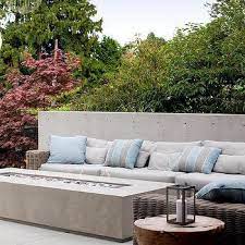 Brick And Concrete Fire Pit With Gray