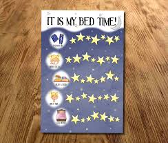 Bed Time Reward Chart Sticker Chart Sleep Chart Toddler Girls Bed Time Routine Chart