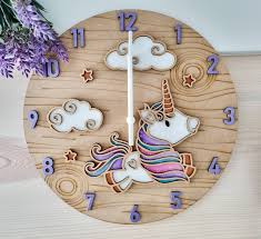 Unicorn Themed Wall Clock Bedroom