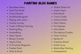 Cool Painting Blog Names Ideas
