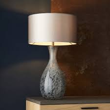 Grey Artisan Glass Table Lamp Base