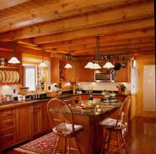 log home kitchen design with everything