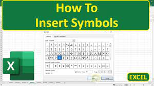 how to insert symbols in excel you