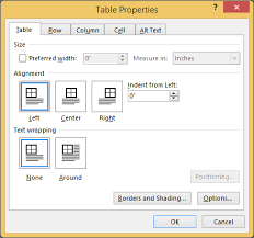 set or change table properties