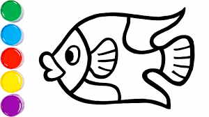 Vẽ và tô màu con cá | Dạy bé tô màu nước | Fish drawing and painting for  kids