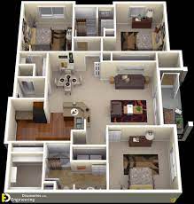 40 amazing 3 bedroom 3d floor plans