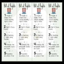 Bill Of Rights First 10 Amendments Chart
