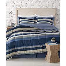 austin navy blue striped comforter