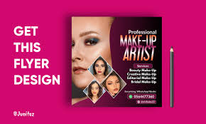 do a creative makeup artist flyer for