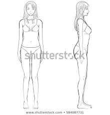Sketch Template Girl Illustration Woman Body Stock Illustration