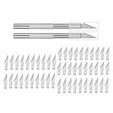Precyzyjny nóż do rękodzieła zestaw DIY 52 sztuk nóż do golenia dla Hobby  punktowanie rzeźba architektura dłutowanie ostrza Fine Point|Noże| -  AliExpress