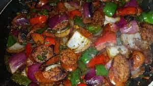 smoked turkey sausage with peppers and