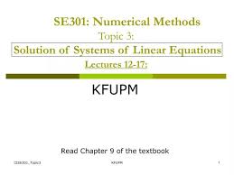 Linear Equations Lectures