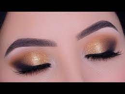 golden smoked eye makeup tutorial