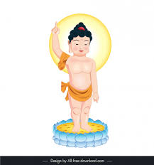 buddha birth design element cute