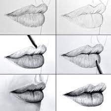 step tutorials how to draw lips