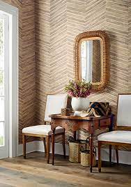 T14570 Wood Herringbone Wallpaper Dove