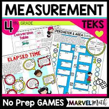 4th Grade Measurement No Prep Games Teks Marvel Math