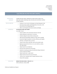 Electrician Helper Resume Samples Tips And Templates