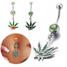 wlike women leaf pendant navel belly