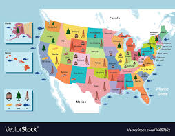 states america map with names royalty